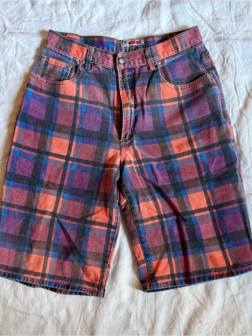 Vintage Sergio Never Legal Plaid Shorts - Multicolor